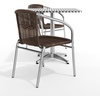 image:imageFlash Furniture 275 Square Aluminum IndoorOutdoor Table Set with 2 Dark Brown Rattan ChairsDark Brown