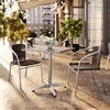 image:imageFlash Furniture 275 Square Aluminum IndoorOutdoor Table Set with 2 Dark Brown Rattan ChairsDark Brown