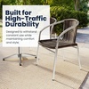 image:imageFlash Furniture 275 Square Aluminum IndoorOutdoor Table Set with 2 Dark Brown Rattan ChairsDark Brown