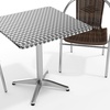 image:imageFlash Furniture 275 Square Aluminum IndoorOutdoor Table Set with 2 Dark Brown Rattan ChairsDark Brown