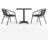 image:imageFlash Furniture 275 Square Aluminum IndoorOutdoor Table Set with 2 Slat Back ChairsBlack