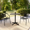image:imageFlash Furniture 275 Square Aluminum IndoorOutdoor Table Set with 2 Slat Back ChairsBlack