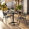 image:imageFlash Furniture 275 Square Aluminum IndoorOutdoor Table Set with 2 Slat Back ChairsBlack