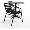 image:imageFlash Furniture 275 Square Aluminum IndoorOutdoor Table Set with 2 Slat Back ChairsBlack