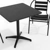 image:imageFlash Furniture 275 Square Aluminum IndoorOutdoor Table Set with 2 Slat Back ChairsBlack