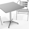 image:imageFlash Furniture 275 Square Aluminum IndoorOutdoor Table Set with 2 Slat Back ChairsMulti Color