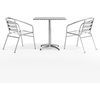 image:imageFlash Furniture 275 Square Aluminum IndoorOutdoor Table Set with 2 Slat Back ChairsMulti Color