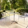 image:imageFlash Furniture 275 Square Aluminum IndoorOutdoor Table Set with 2 Slat Back ChairsMulti Color