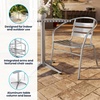 image:imageFlash Furniture 275 Square Aluminum IndoorOutdoor Table Set with 2 Slat Back ChairsMulti Color