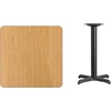 image:imageFlash Furniture 30 Square Mahogany Laminate Table Top with 22 x 22 Table Height BaseNatural