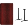 image:imageFlash Furniture 30 x 48 Rectangular Walnut Laminate Table Top with 5 x 22 Table Height BasesMahogany