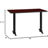 image:imageFlash Furniture 30 x 48 Rectangular Walnut Laminate Table Top with 5 x 22 Table Height BasesMahogany