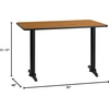 image:imageFlash Furniture 30 x 48 Rectangular Walnut Laminate Table Top with 5 x 22 Table Height BasesNatural