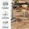 image:imageFlash Furniture 315 Round Aluminum IndoorOutdoor Table Set with 4 Dark Brown Rattan ChairsBeige