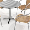 image:imageFlash Furniture 315 Round Aluminum IndoorOutdoor Table Set with 4 Dark Brown Rattan ChairsBeige
