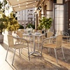 image:imageFlash Furniture 315 Round Aluminum IndoorOutdoor Table Set with 4 Dark Brown Rattan ChairsBeige