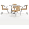 image:imageFlash Furniture 315 Round Aluminum IndoorOutdoor Table Set with 4 Dark Brown Rattan ChairsBeige