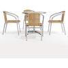image:imageFlash Furniture 315 Round Aluminum IndoorOutdoor Table Set with 4 Dark Brown Rattan ChairsBeige