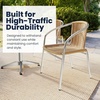 image:imageFlash Furniture 315 Round Aluminum IndoorOutdoor Table Set with 4 Dark Brown Rattan ChairsBeige