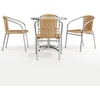 image:imageFlash Furniture 315 Round Aluminum IndoorOutdoor Table Set with 4 Dark Brown Rattan ChairsBeige