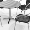 image:imageFlash Furniture 315 Round Aluminum IndoorOutdoor Table Set with 4 Dark Brown Rattan ChairsBlack
