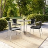 image:imageFlash Furniture 315 Round Aluminum IndoorOutdoor Table Set with 4 Dark Brown Rattan ChairsBlack