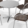 image:imageFlash Furniture 315 Round Aluminum IndoorOutdoor Table Set with 4 Dark Brown Rattan ChairsDark Brown