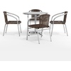 image:imageFlash Furniture 315 Round Aluminum IndoorOutdoor Table Set with 4 Dark Brown Rattan ChairsDark Brown