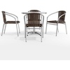 image:imageFlash Furniture 315 Round Aluminum IndoorOutdoor Table Set with 4 Dark Brown Rattan ChairsDark Brown