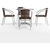 image:imageFlash Furniture 315 Round Aluminum IndoorOutdoor Table Set with 4 Dark Brown Rattan ChairsDark Brown
