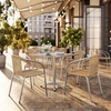 image:imageFlash Furniture 315 Square Aluminum IndoorOutdoor Table Set with 4 Dark Brown Rattan ChairsBeige