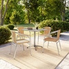 image:imageFlash Furniture 315 Square Aluminum IndoorOutdoor Table Set with 4 Dark Brown Rattan ChairsBeige