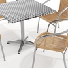 image:imageFlash Furniture 315 Square Aluminum IndoorOutdoor Table Set with 4 Dark Brown Rattan ChairsBeige