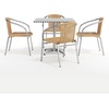 image:imageFlash Furniture 315 Square Aluminum IndoorOutdoor Table Set with 4 Dark Brown Rattan ChairsBeige