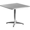 image:imageFlash Furniture 315 Square Aluminum IndoorOutdoor Table Set with 4 Dark Brown Rattan ChairsBeige