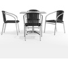 image:imageFlash Furniture 315 Square Aluminum IndoorOutdoor Table Set with 4 Dark Brown Rattan ChairsBlack