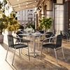 image:imageFlash Furniture 315 Square Aluminum IndoorOutdoor Table Set with 4 Dark Brown Rattan ChairsBlack