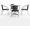 image:imageFlash Furniture 315 Square Aluminum IndoorOutdoor Table Set with 4 Dark Brown Rattan ChairsBlack