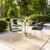 image:imageFlash Furniture 315 Square Aluminum IndoorOutdoor Table Set with 4 Dark Brown Rattan ChairsBlack