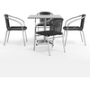 image:imageFlash Furniture 315 Square Aluminum IndoorOutdoor Table Set with 4 Dark Brown Rattan ChairsBlack