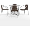 image:imageFlash Furniture 315 Square Aluminum IndoorOutdoor Table Set with 4 Dark Brown Rattan ChairsDark Brown