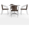 image:imageFlash Furniture 315 Square Aluminum IndoorOutdoor Table Set with 4 Dark Brown Rattan ChairsDark Brown