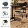 image:imageFlash Furniture 315 Square Aluminum IndoorOutdoor Table Set with 4 Slat Back ChairsBlack