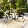 image:imageFlash Furniture 315 Square Aluminum IndoorOutdoor Table Set with 4 Slat Back ChairsBlack