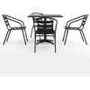 image:imageFlash Furniture 315 Square Aluminum IndoorOutdoor Table Set with 4 Slat Back ChairsBlack