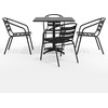 image:imageFlash Furniture 315 Square Aluminum IndoorOutdoor Table Set with 4 Slat Back ChairsBlack