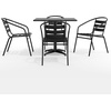 image:imageFlash Furniture 315 Square Aluminum IndoorOutdoor Table Set with 4 Slat Back ChairsBlack