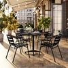 image:imageFlash Furniture 315 Square Aluminum IndoorOutdoor Table Set with 4 Slat Back ChairsBlack