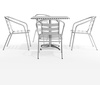 image:imageFlash Furniture 315 Square Aluminum IndoorOutdoor Table Set with 4 Slat Back ChairsMulti Color