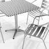 image:imageFlash Furniture 315 Square Aluminum IndoorOutdoor Table Set with 4 Slat Back ChairsMulti Color